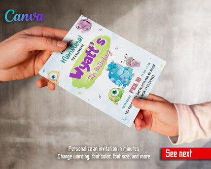 Monsters, Inc.  customizable invitation template | Share or Print |  | XC062