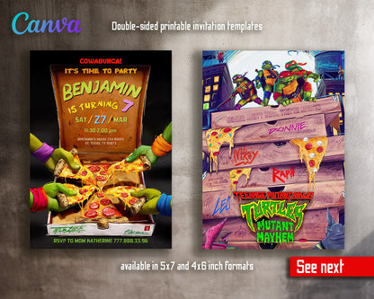 Teenage Mutant Ninja Turtles Mutant Mayhem customizable invitation template | Share or Print | boy | OQ484