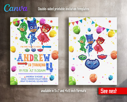 PJ Masks customizable invitation template | Share or Print | | IW473