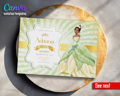 Tiana Frog Princess  customizable invitation template | Share or Print | girl | ZT614