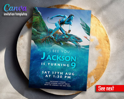 Avatar The Way of Water customizable invitation template | Share or Print |  | NL429