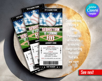 Baseball MLB Sport customizable invitation template | Share or Print | boy | IM443