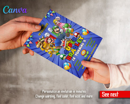 Super Mario Bros  customizable invitation template | Share or Print |  | UB974