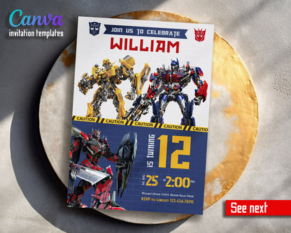 Transformers Rescue Bots  customizable invitation template | Share or Print | boy | HP118