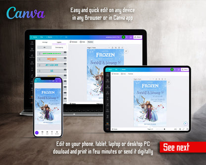 Frozen Elsa  customizable invitation template | Share or Print | girl | PL787