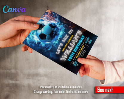 Soccer Champion League FC customizable invitation template | Share or Print | boy | CF431