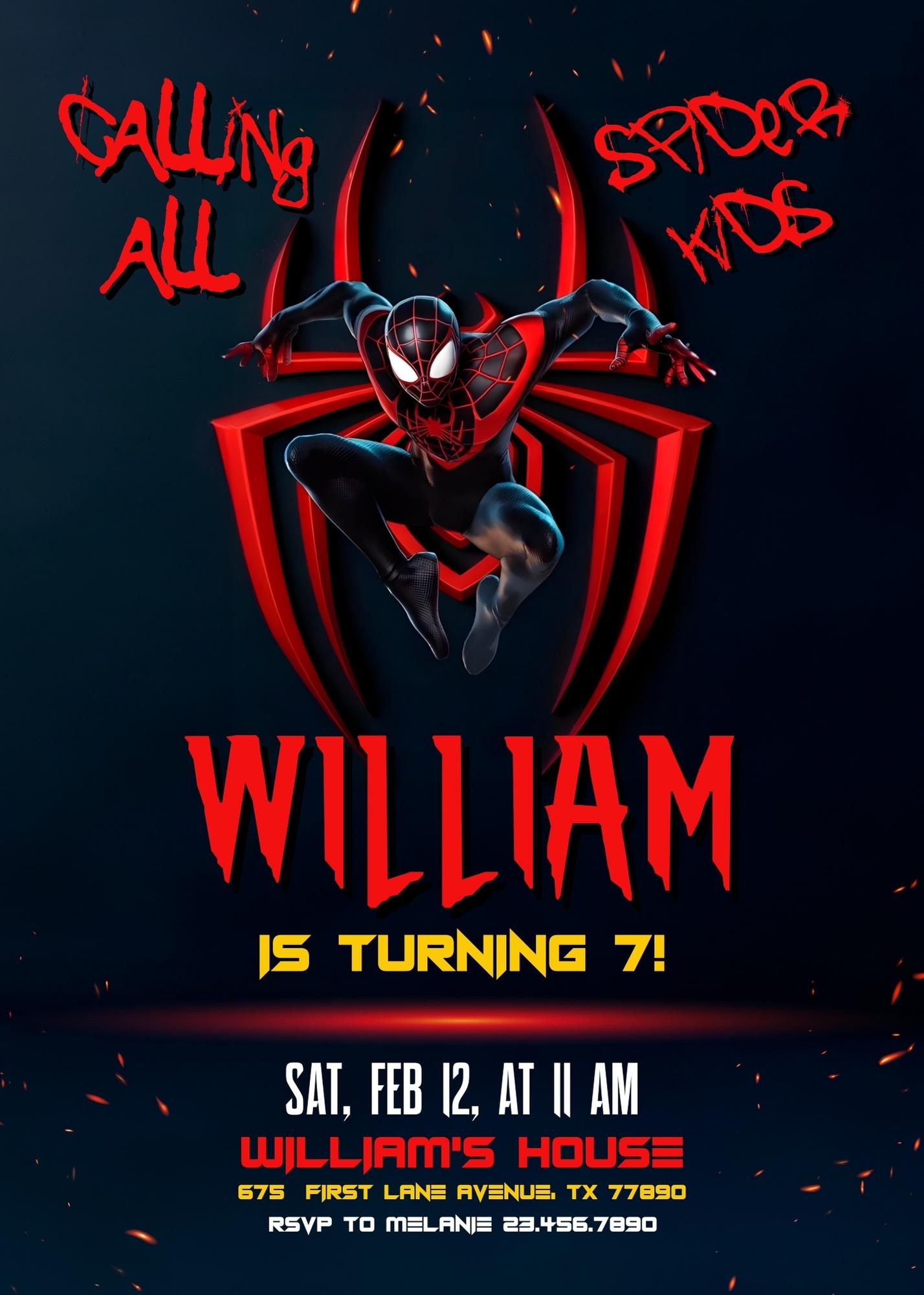 Spiderman customizable invite template boy | instant download | Share or Print | HS056