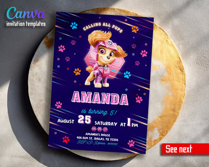 PAW Patrol customizable invitation template | Share or Print | | FT418