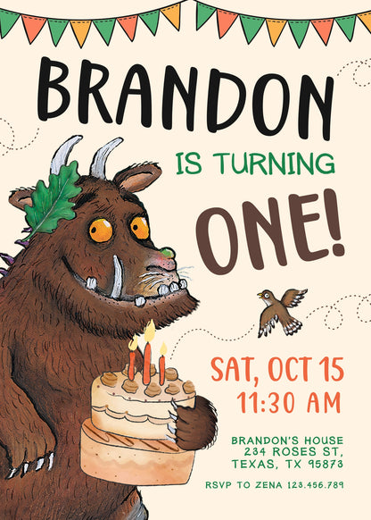 Gruffalo customizable invitation template | Share or Print | | CJ972