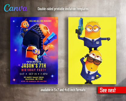 Despicable Me Minions  customizable invitation template | Share or Print |  | CM928