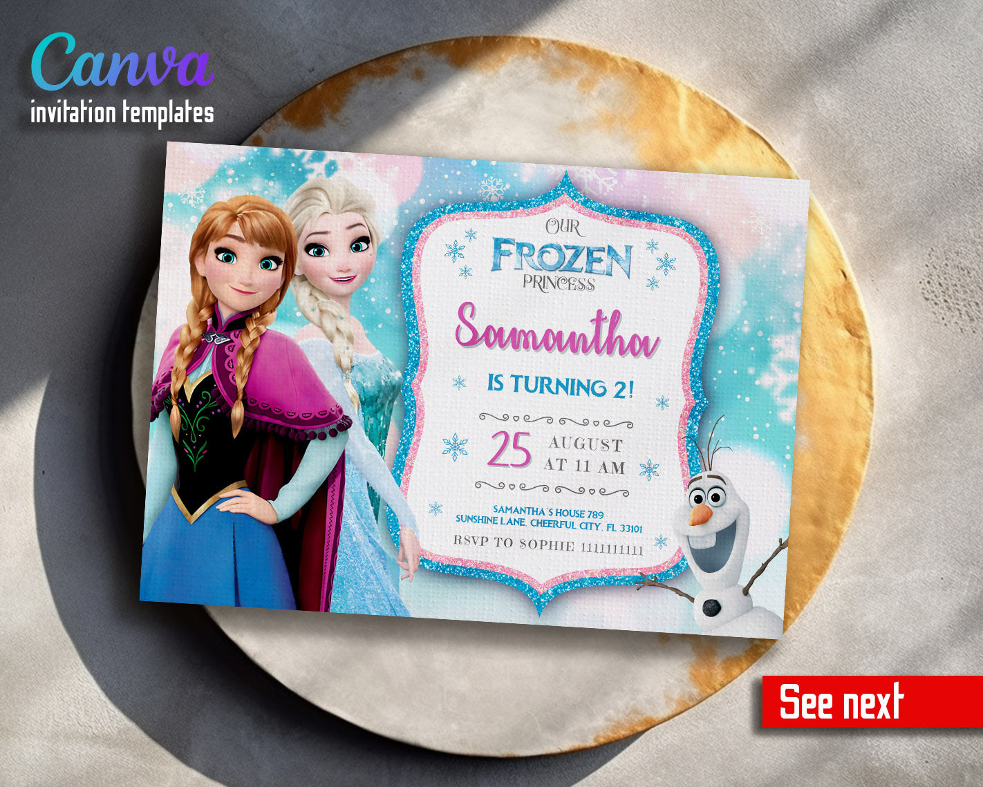 Frozen Elsa  customizable invitation template | Share or Print | girl | UY470