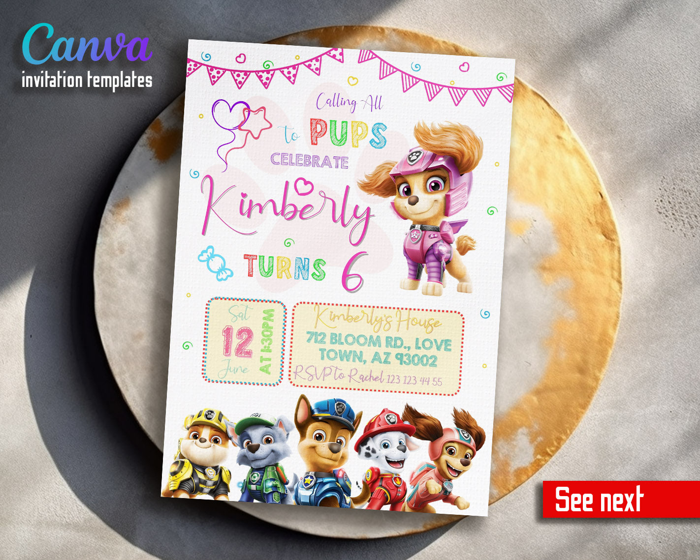 PAW Patrol customizable invitation template | Share or Print | | PH209