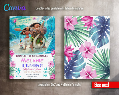 Moana Princess  customizable invitation template | Share or Print | girl | RK318