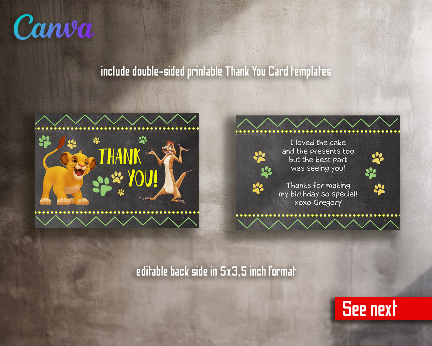 Lion King Simba customizable invitation template | Share or Print |  | ZO785