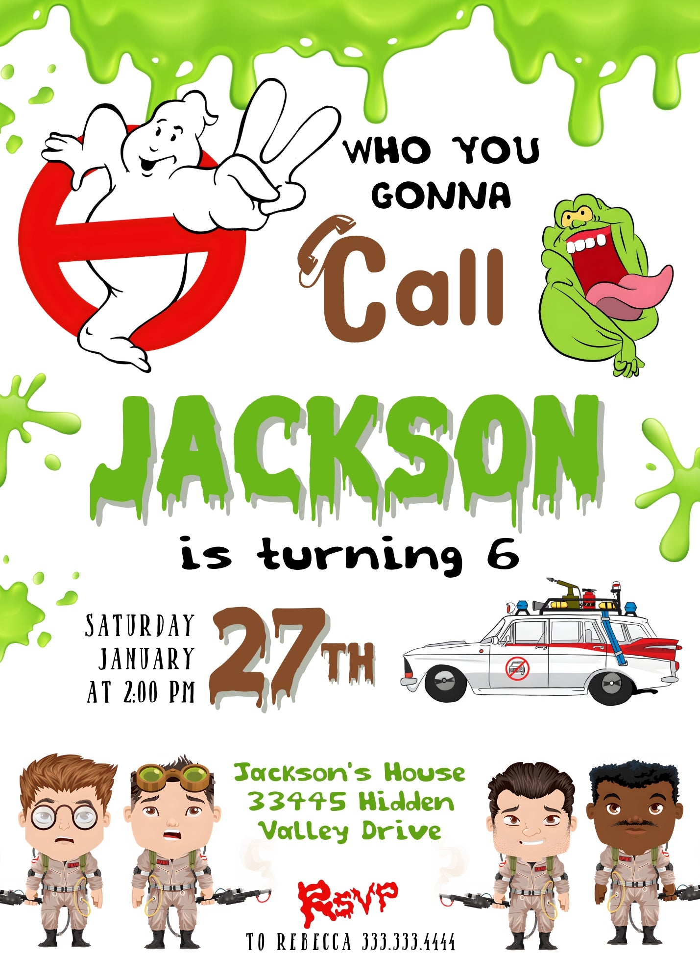 Ghostbusters  customizable invitation template | Share or Print |  | RT031