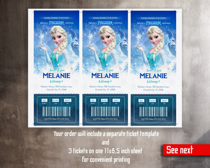 Frozen Elsa customizable invitation template | Share or Print | girl | SK652