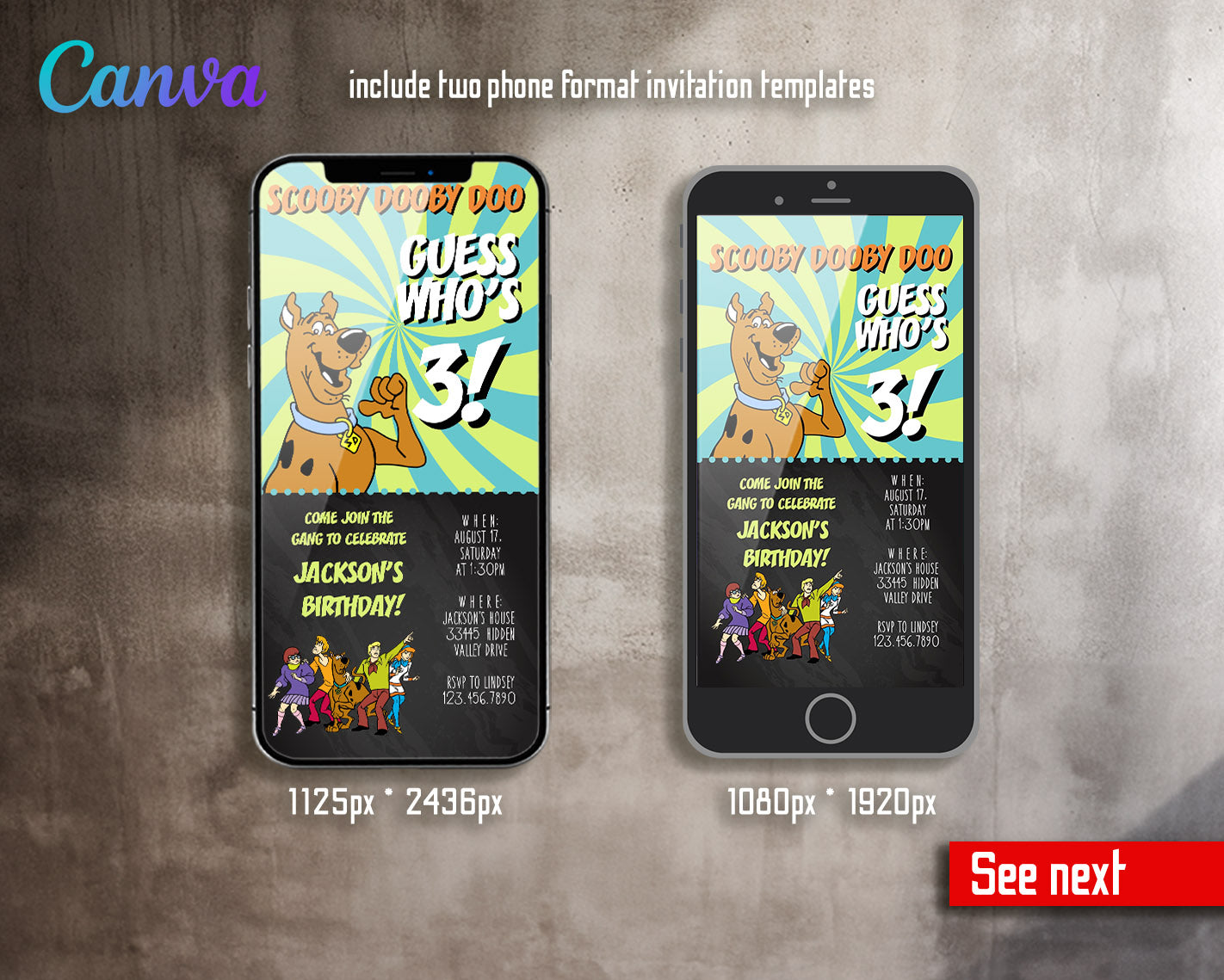 Scooby-Doo customizable invitation template | Share or Print |  | GQ002