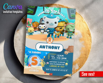 Octonauts  customizable invitation template | Share or Print |  | GZ486