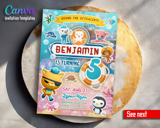 Octonauts  customizable invitation template | Share or Print |  | XK559