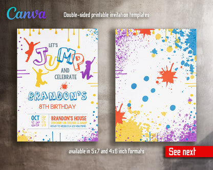 Trampoline Jump Party  customizable invitation template | Share or Print |  | EQ970