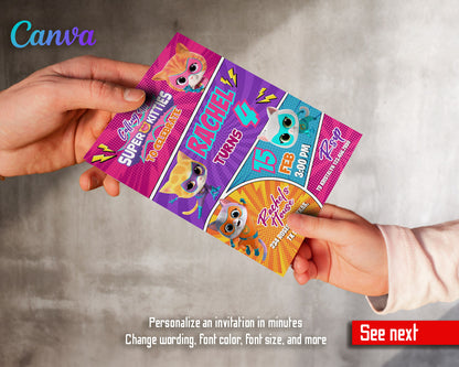 SuperKitties  customizable invitation template | Share or Print |  | MW561