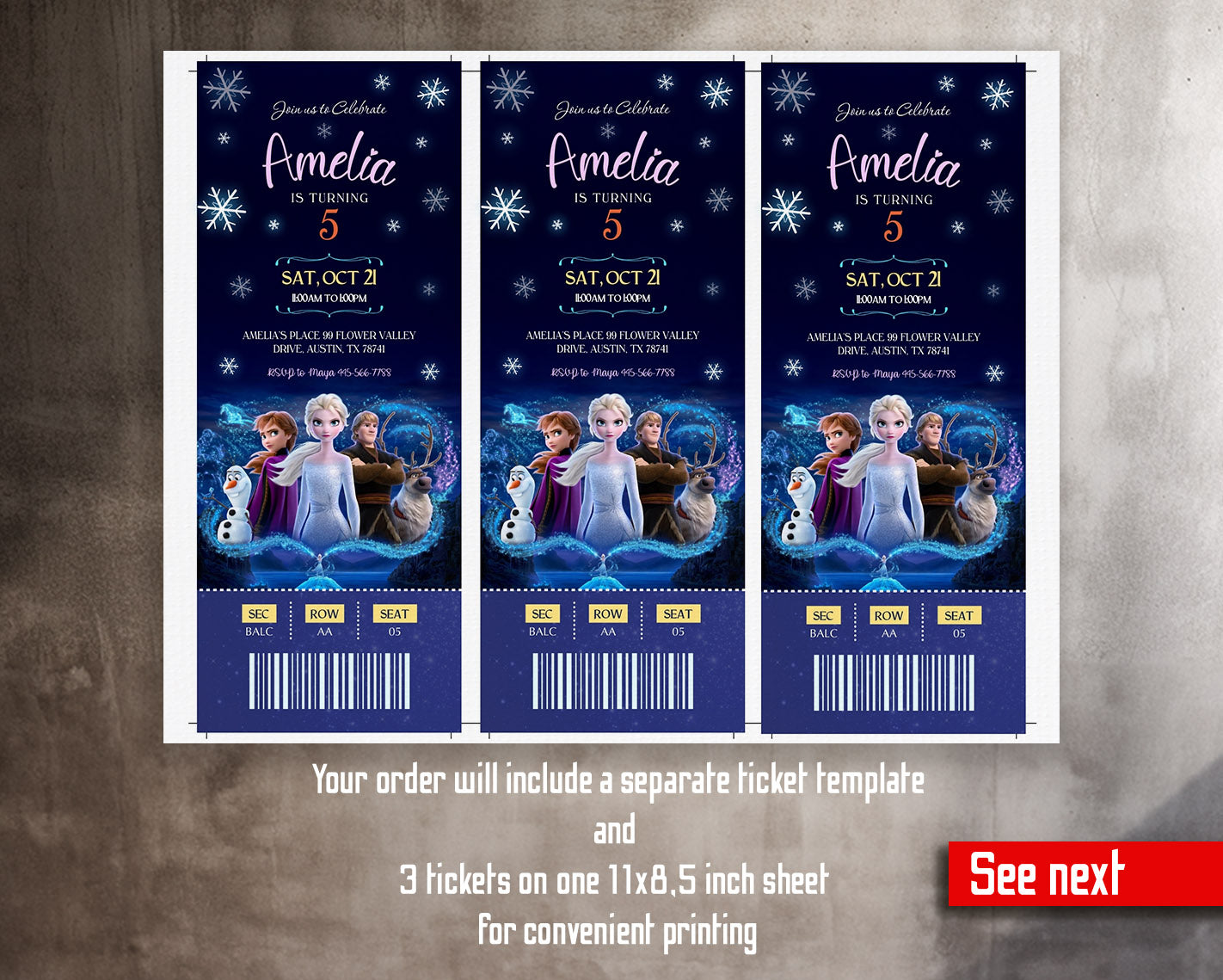 Frozen Elsa customizable invitation template | Share or Print | girl | CZ368