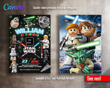 Star Wars Darth Vader Lego Minifigures customizable invitation template | Share or Print |  | TM200