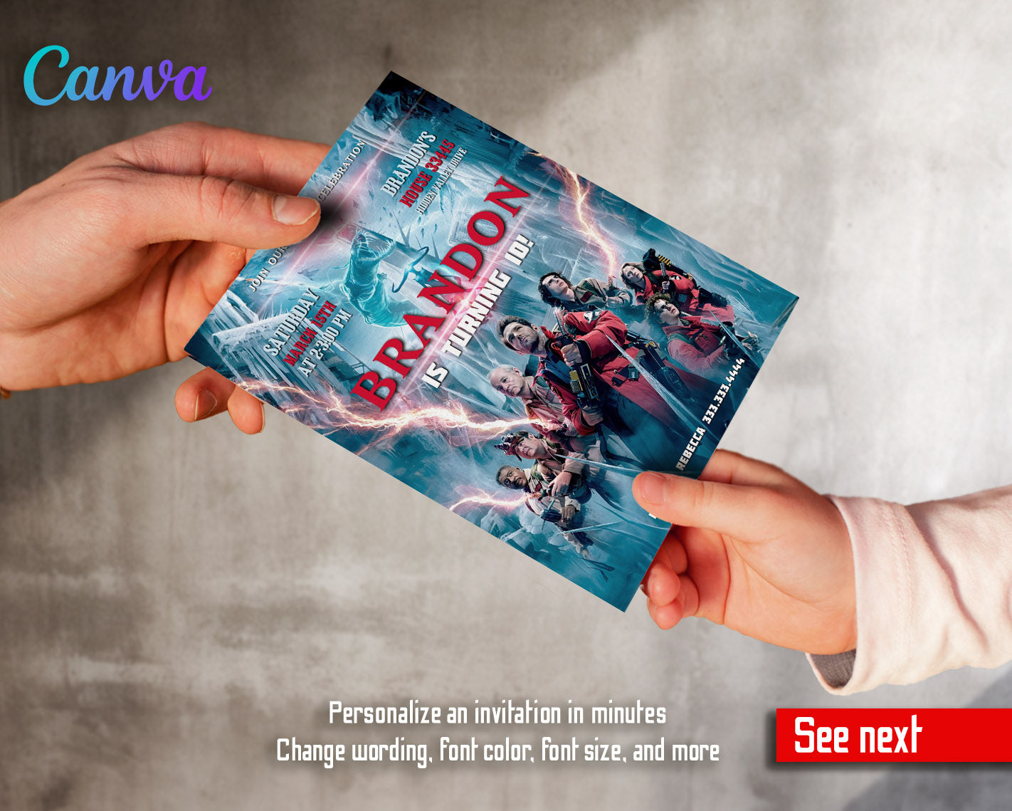 Ghostbusters  customizable invitation template | Share or Print |  | JA761