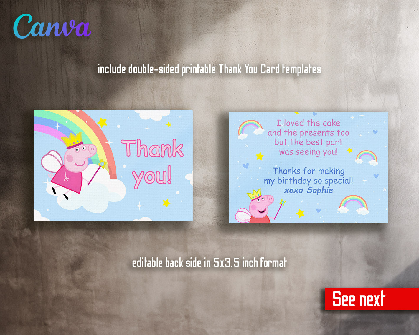 Peppa Pig customizable invitation template | Share or Print | girl | UX147