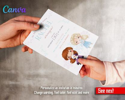 Frozen Elsa  customizable invitation template | Share or Print | girl | IS082