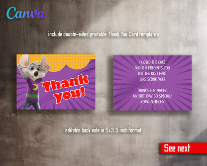 Chuck E. Cheese customizable invitation template | Share or Print |  | EU285