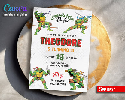 Teenage Mutant Ninja Turtles  customizable invitation template | Share or Print | boy | OG161