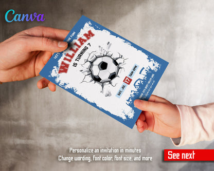 Soccer Champion League FC customizable invitation template | Share or Print | boy | TJ609