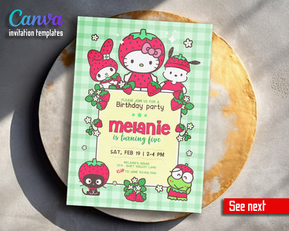 Hello Kitty Sanrio customizable invitation template | Share or Print | | NI476