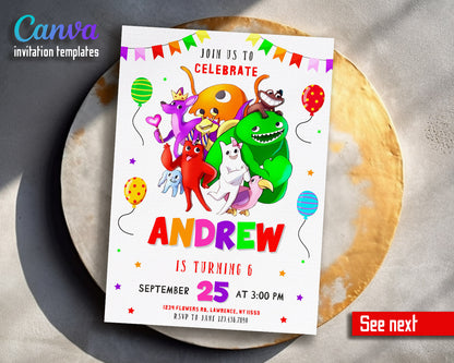 Garten of Banban Gamer customizable invitation template | Share or Print |  | AT858