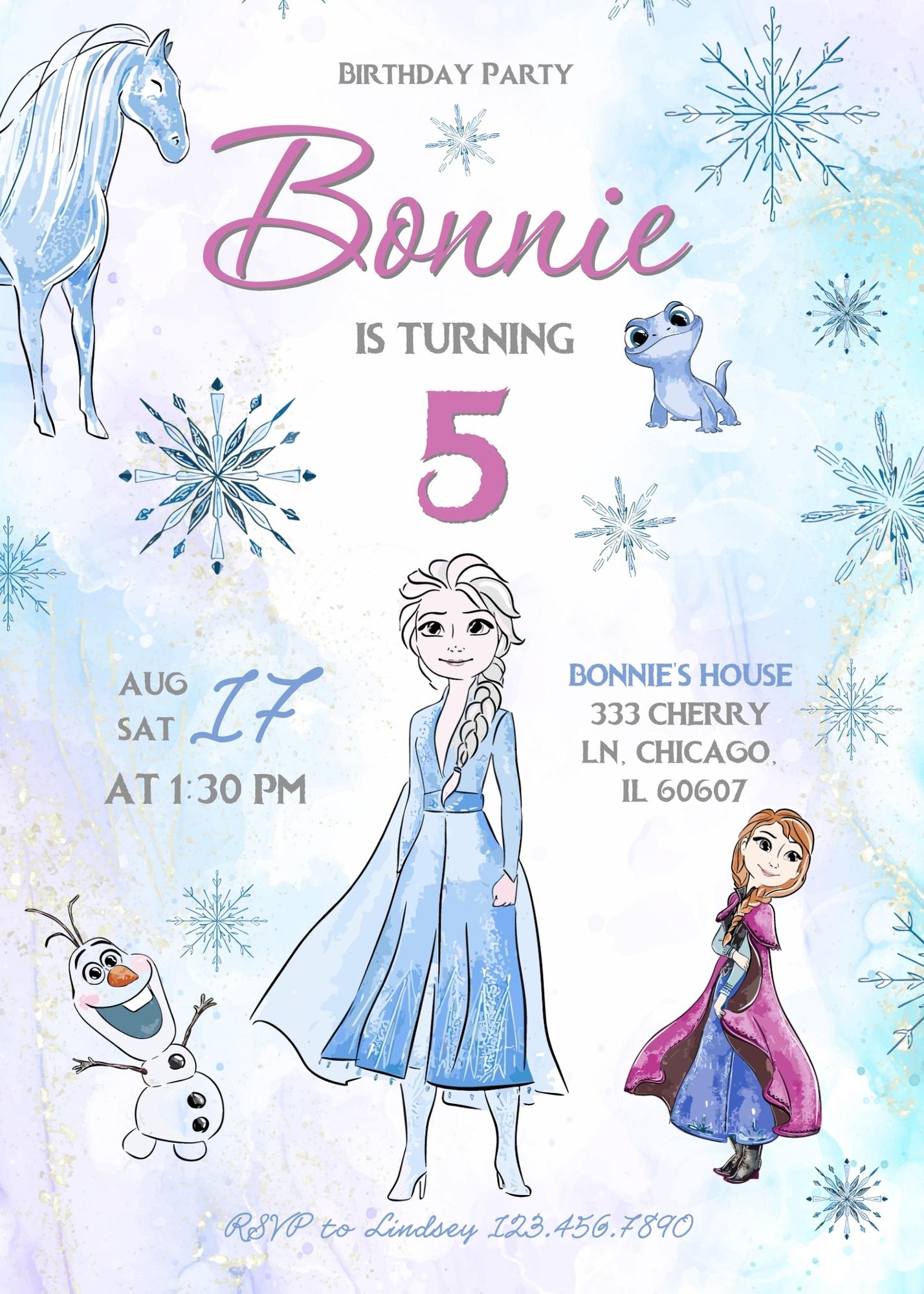 Frozen Elsa  customizable invitation template | Share or Print | girl | CY510