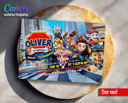 PAW Patrol customizable invitation template | Share or Print | | ZE099