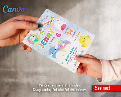 Squishmallows  customizable invitation template | Share or Print |  | HW238