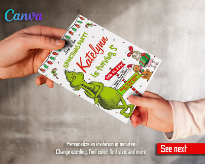 The Grinch  Merry Grinchmas customizable invitation template | Share or Print |  | AZ243