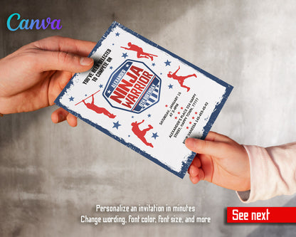 American Ninja Warrior customizable invitation template | Share or Print |  | BJ665