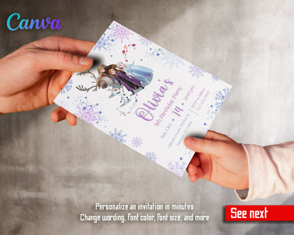 Frozen Elsa customizable invitation template | Share or Print | girl | BN833