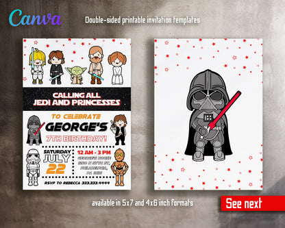 Star Wars Darth Vader  customizable invitation template | Share or Print | boy | UK805