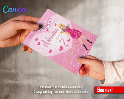 Barbie Pink  customizable invitation template | Share or Print | girl | CK158