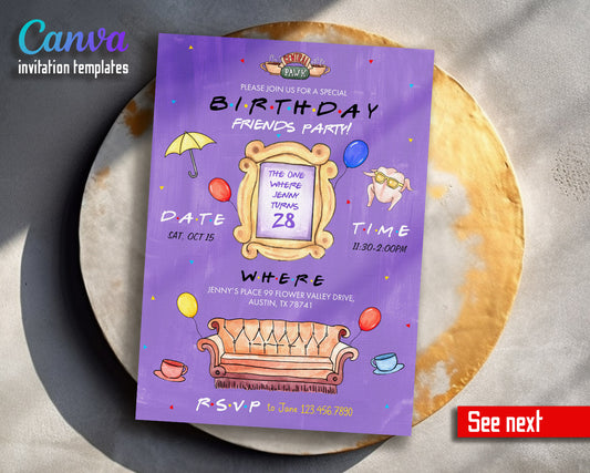 Friends TV Show customizable invitation template | Share or Print |  | GO229