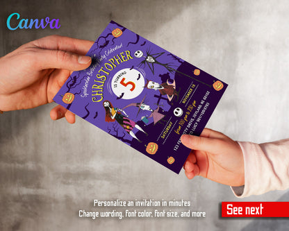 The Nightmare Before Christmas Halloween customizable invitation template | Share or Print |  | TF605