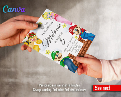 Super Mario Bros  customizable invitation template | Share or Print |  | XE906