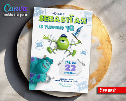 Monsters, Inc.  customizable invitation template | Share or Print |  | XD620