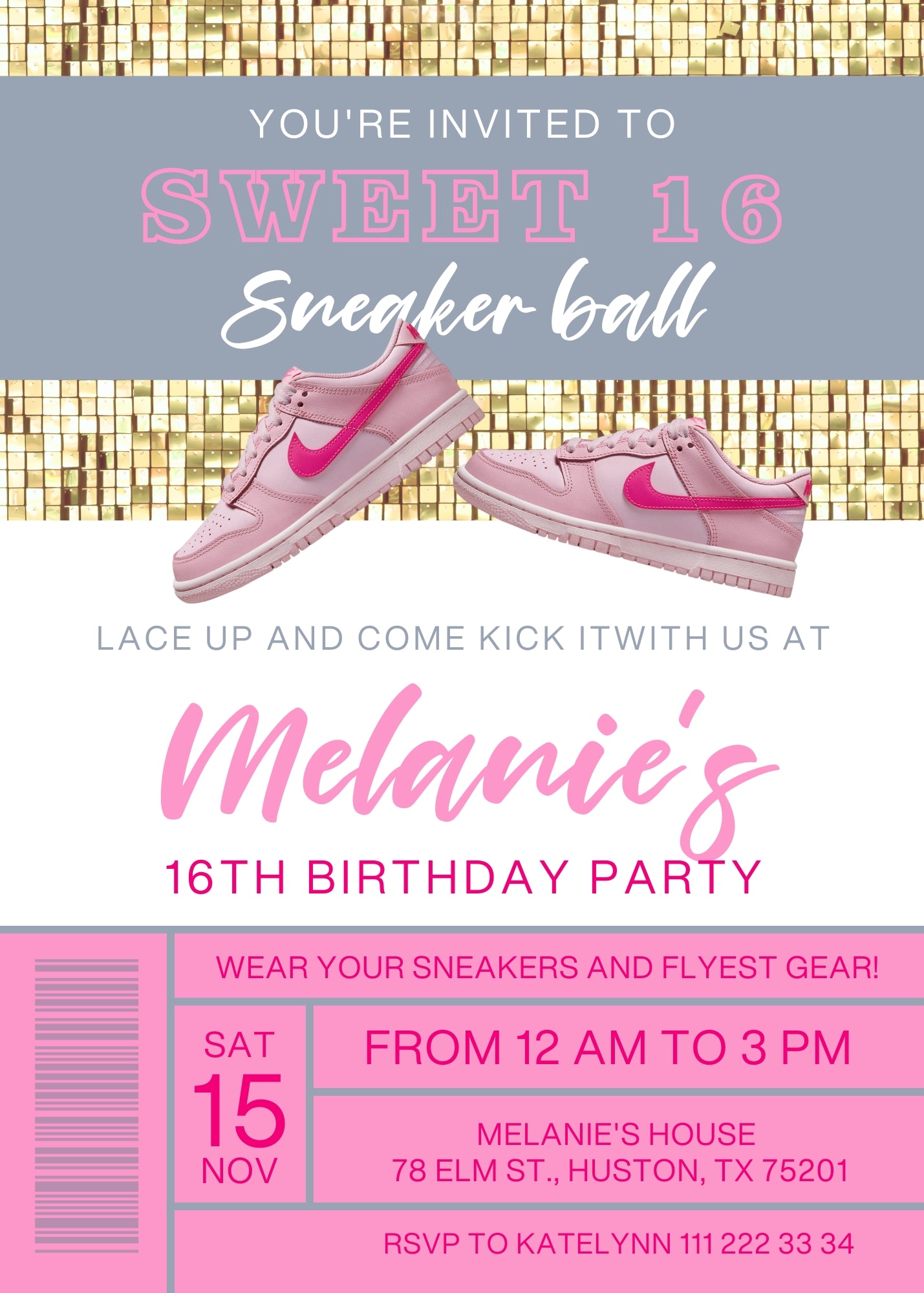 Sneaker Ball Air Jordan Nike customizable invitation template | Share or Print |  | BY592