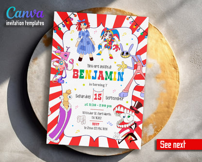 The Amazing Digital Circus customizable invitation template | Share or Print |  | RO637