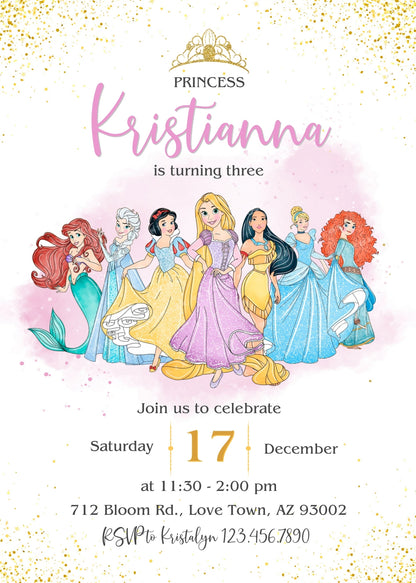 Disney Princess  customizable invitation template | Share or Print | girl | OV746